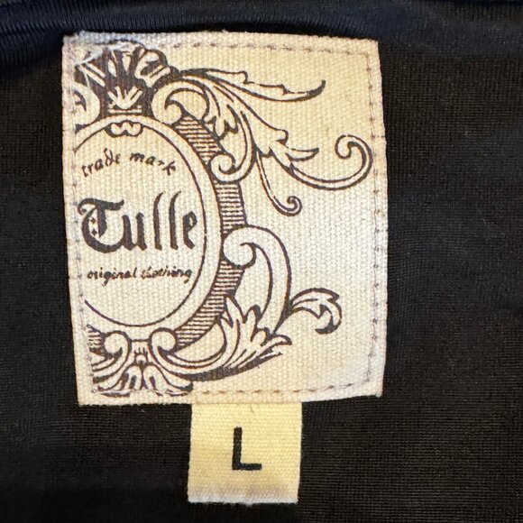 Tulle Black Sequined Lined Blazer Size Large - Picture 4 of 9